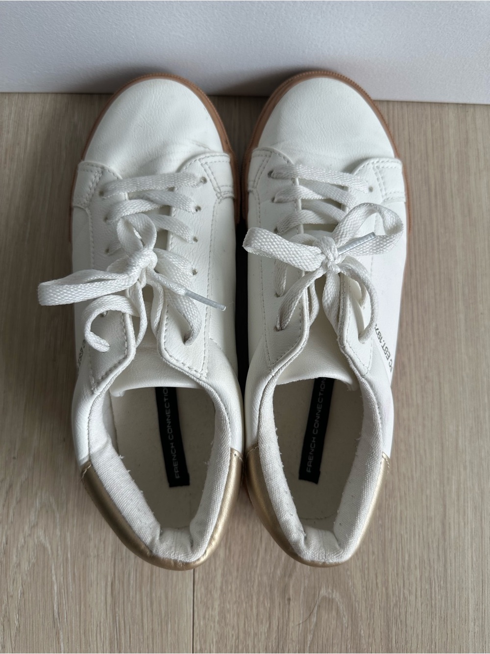 French Connection White and Gold Sneakers - Picture 7 of 8